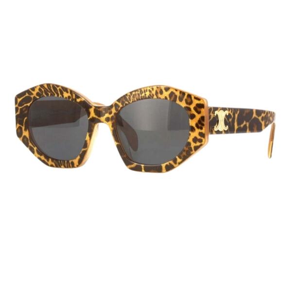 Celine Animal Print Triomphe Cat Eye Sunglasses - Picture 1 of 8